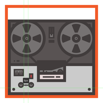 creating and positioning the second knob onto the tape recorders body