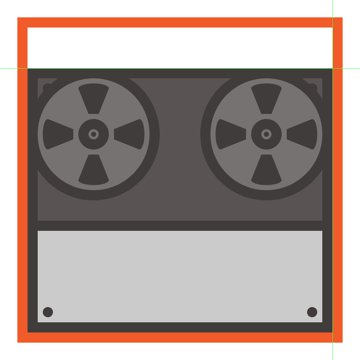 creating and positioning the second reel wheel onto the tape recorders right side