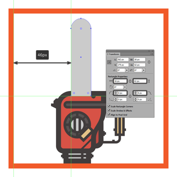 creating and positioning the main shape for the chainsaws blade