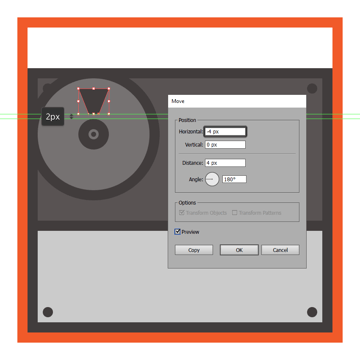 creating the main shape for the left reel wheels cutout