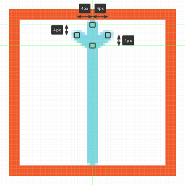 Image: https://cms-assets.tutsplus.com/uploads/users/523/posts/29775/image/creating-and-positioning-the-main-shape-for-the-upper-detail-of-the-first-snowflake.png adding the upper segment to the first snowflake