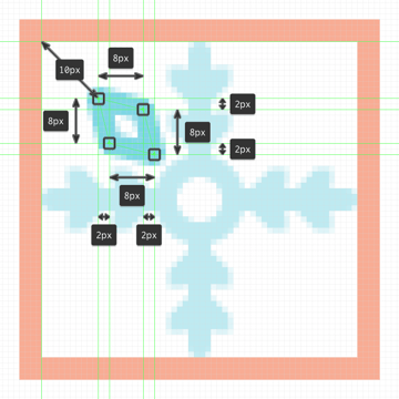 adding the diamond shape to the fourth snowflake