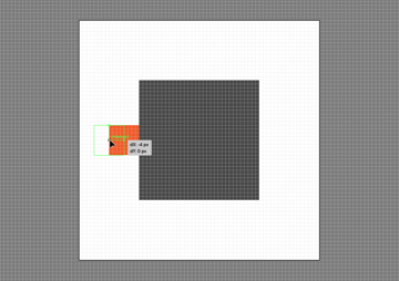 example of positioning a shape using the click and drag method inside of the pixel preview mode