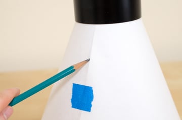 Marking lines on a paper cone