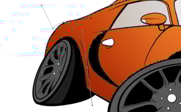 Create a curve in our path by carefully dragging various points of the path outward