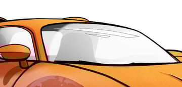 Sharp reflections in the windows require use of the pen tool