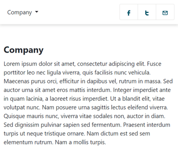 The project layout on mobile screens