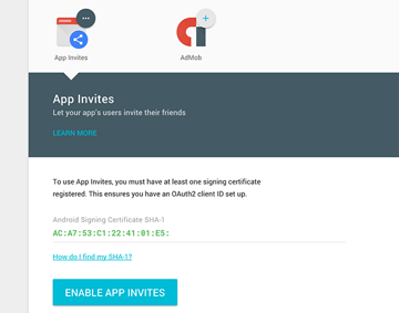 App Invites on Google Developer platform