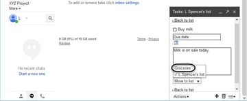 Available Gmail Task Lists