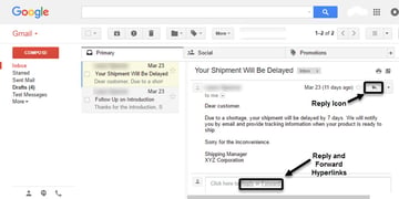 Replying to a message in the Preview Pane
