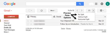 Gmail Preview Pane Options