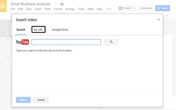 Insert Video Dialog Box in GoogleSlides