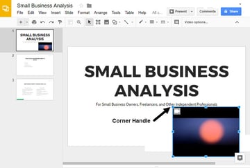 Positioning the Video in Google Slides