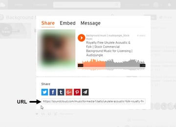 SoundCloud Sharing Screen