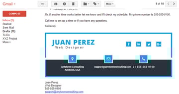 formal email signature template example