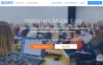 Zoom online webinar software