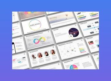 Arcama PowerPoint template with flowcharts