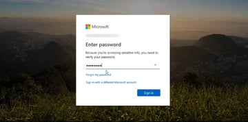 microsoft login screen