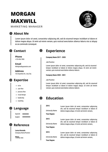 Black & White Simple Professional Resume