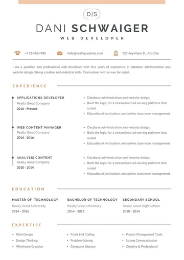 Cream Minimalist Professional Resume