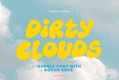 Dirty Clouds - Rough Bubble Font
