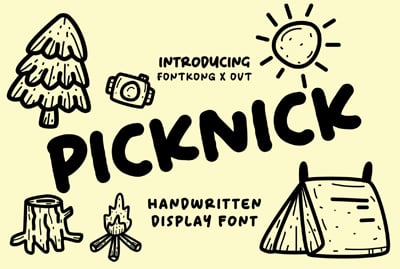 Picknick - A Handwritten Display Font