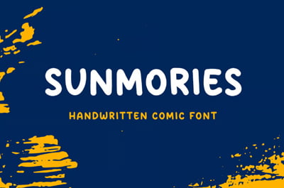 Sunmories - Handwritten comic font