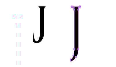 How to distort letter J