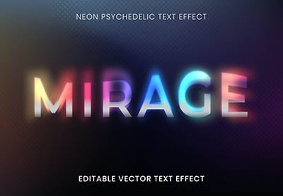 Neon Psychedelic Typography Text Effect