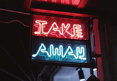 Take Away Neon Sign
