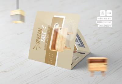 Furniture Store Square Trifold Brochure