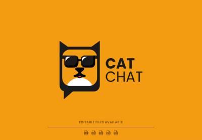 Cat Chat Simple Logo
