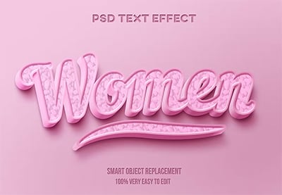 Women pink text effect