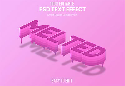 MELTED - 3D Text Effect PSD