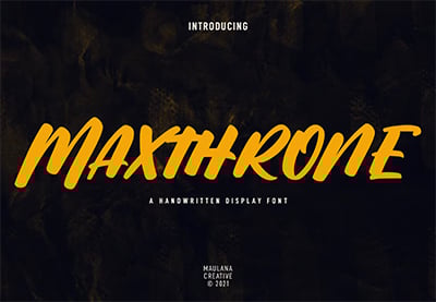 Maxthrone Handwritten Display Font