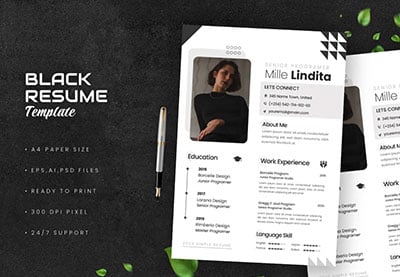 Black Simple Resume