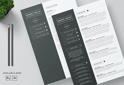 Two-Color Basic Resume Template for Docs & Word
