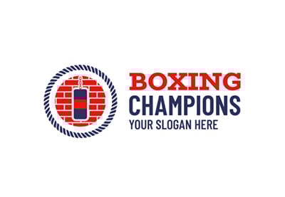 Boxing Gym Logo With Punching Bag Icon