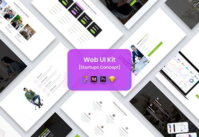 Adobe XD Web Design UI Kit Startups