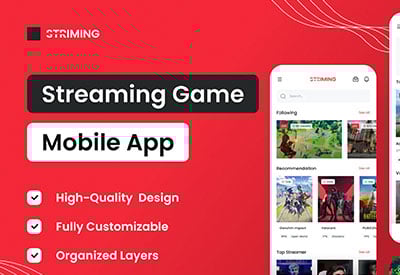 Streaming Game Mobile App XD UI Design