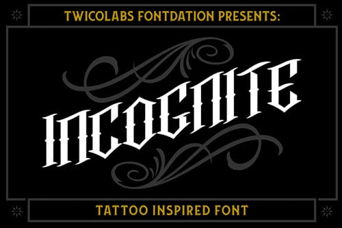 incognite tattoo font