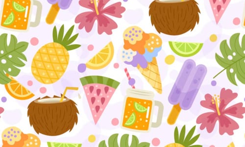 Hand-drawn Pastel Summer Pattern