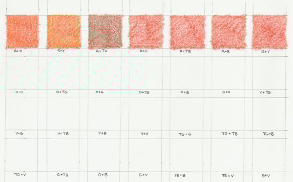 Pencil in second layer of green