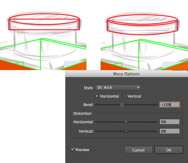 form the chimney with arch effect