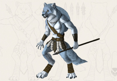 Design a Model Sheet of a Werewolf Warrior in Adobe Photoshop: Painting