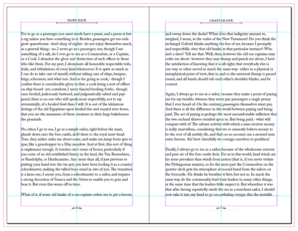 threaded text in book
