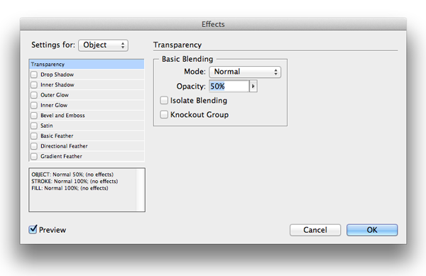 transparency effects