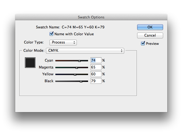 new off-black swatch
