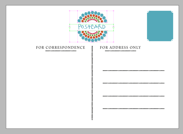 reverse of card with logo