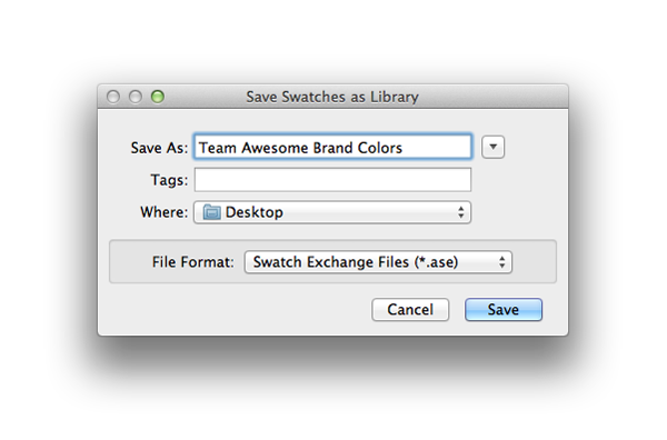 save swatches as library